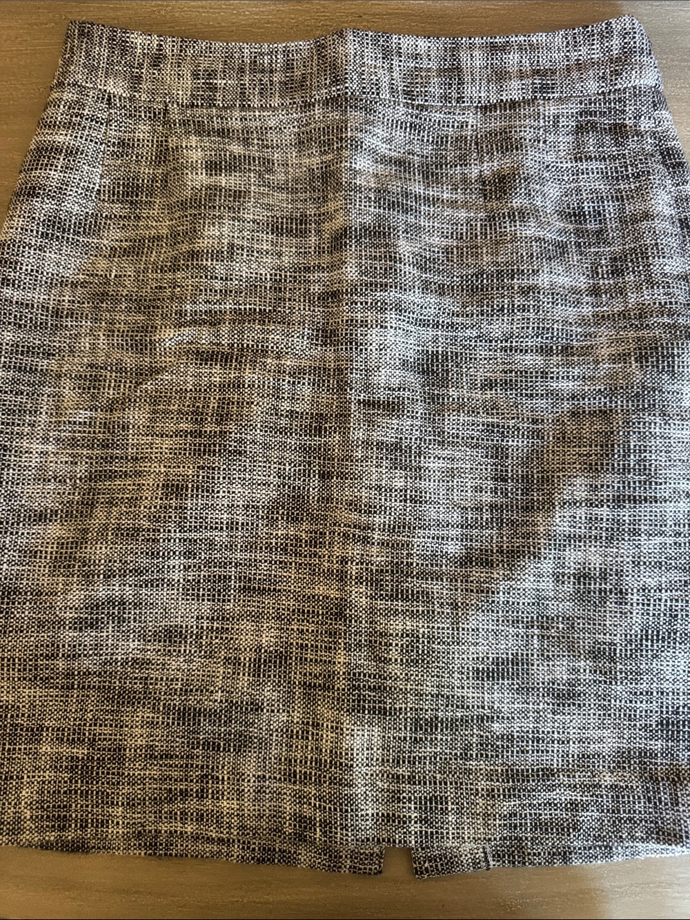 Banana Republic Tweed Pencil Skirt Black White Textured Career 100% Cotton 8